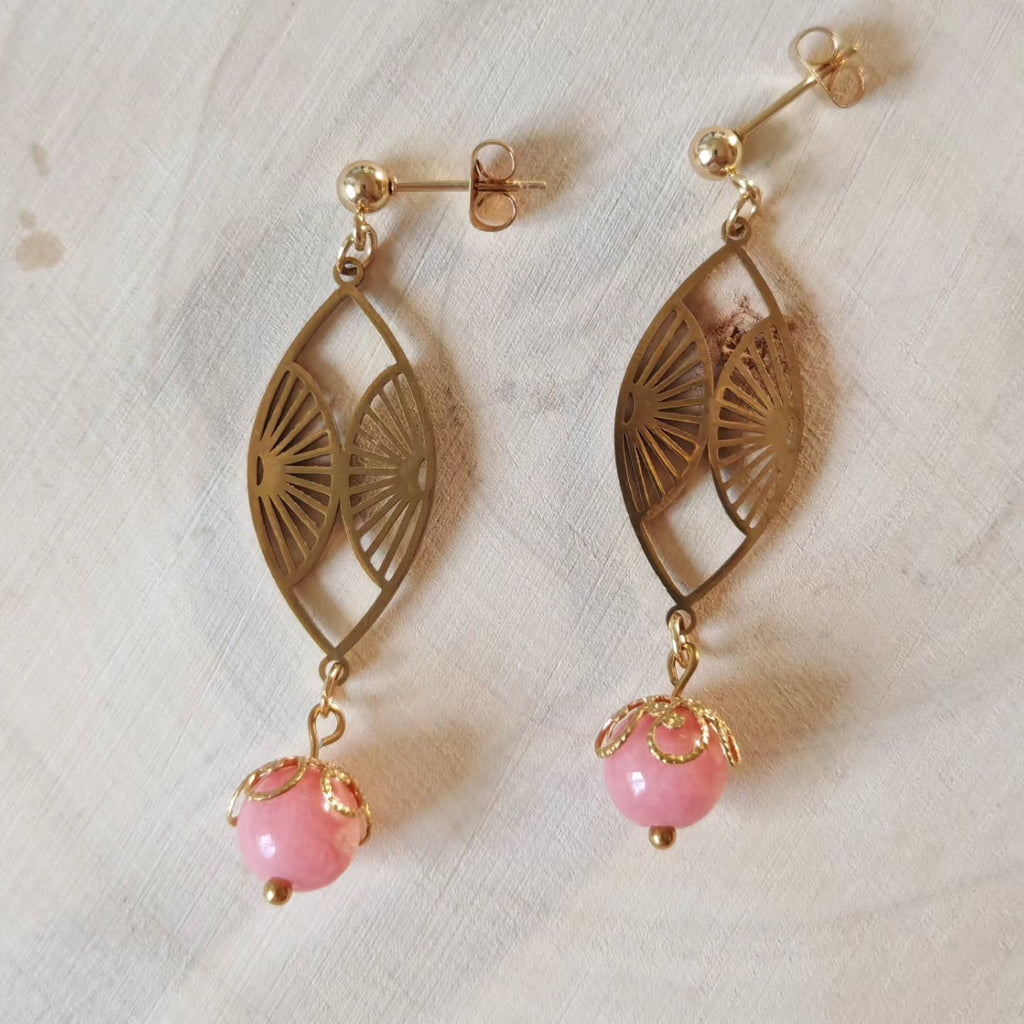 Marquise art déco — Calcédoine rose