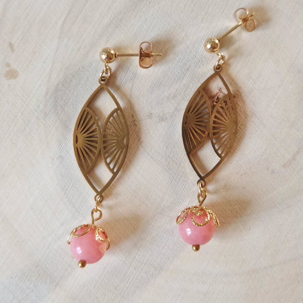 Marquise art déco — Calcédoine rose