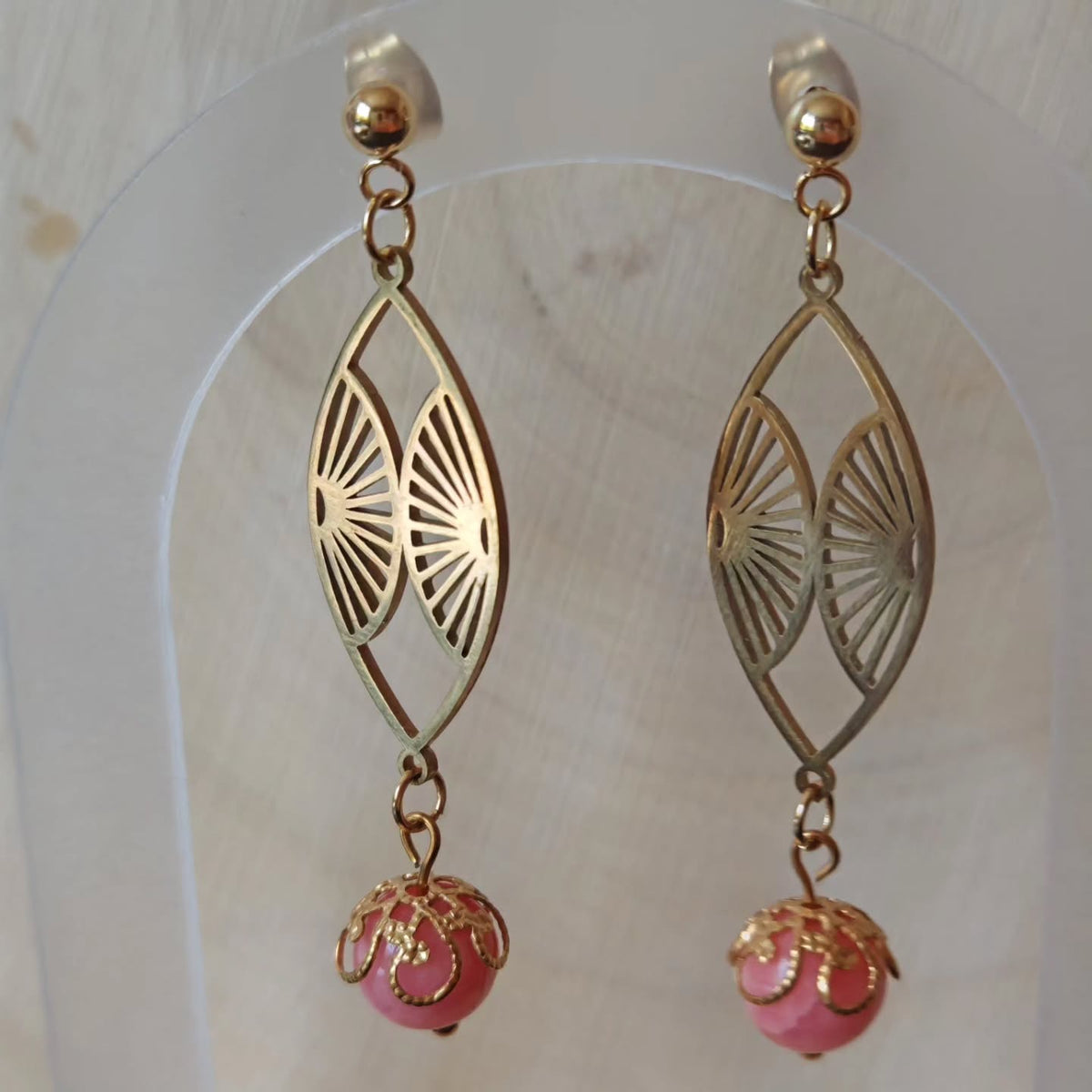 Marquise art déco — Calcédoine rose