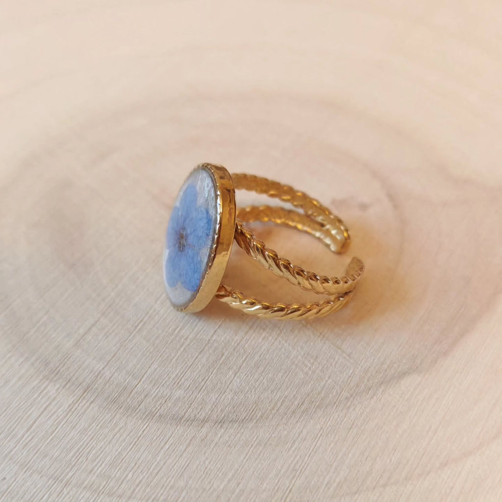 Bague à la pensée bleue