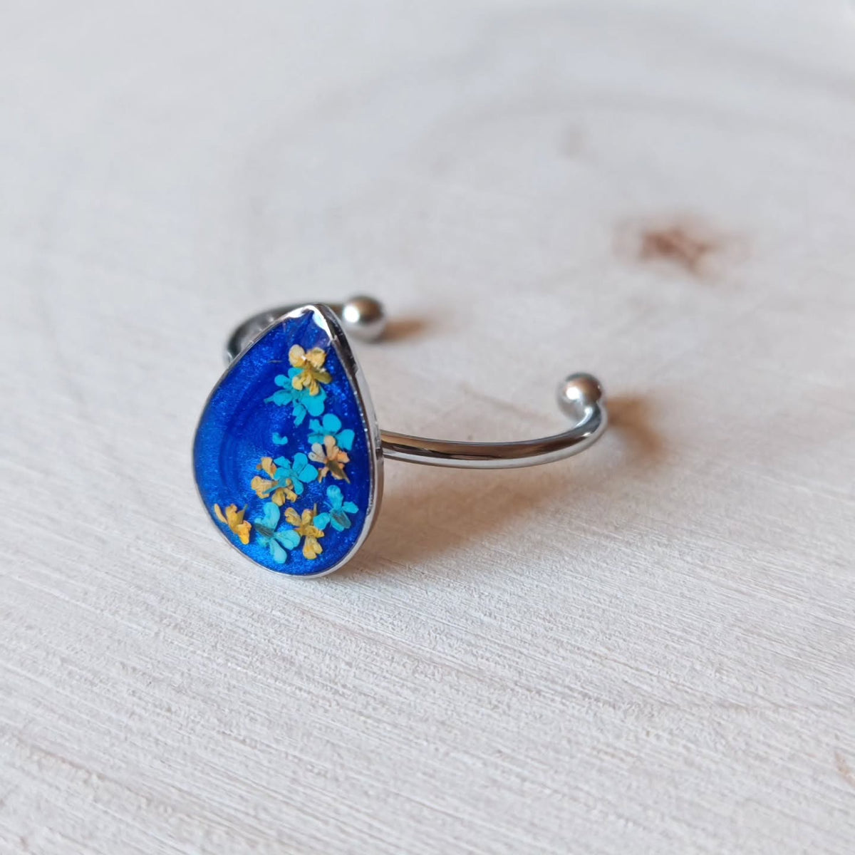 Bague goutte bleu roi