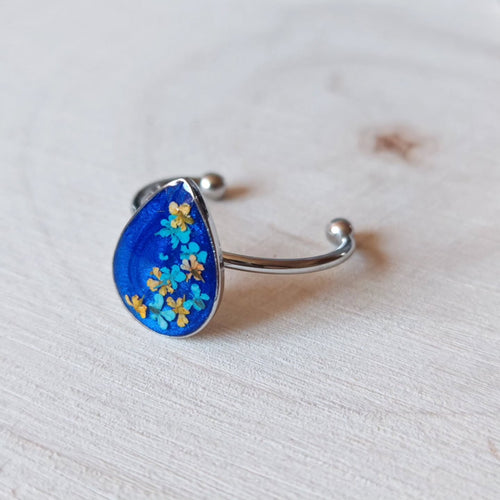 Bague goutte bleu roi