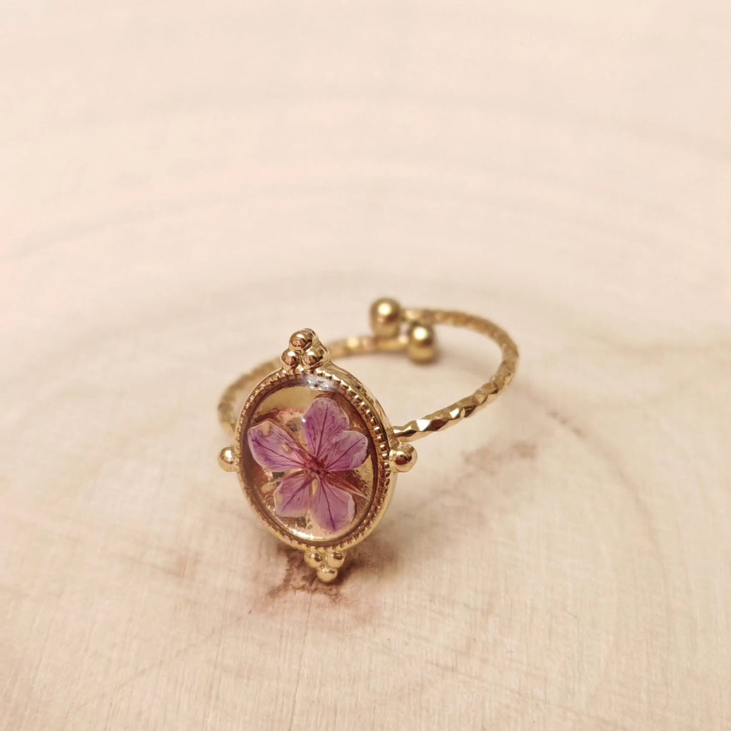 Bague à la petite fleur rose