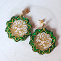Mandalas émaillés vert et blanc