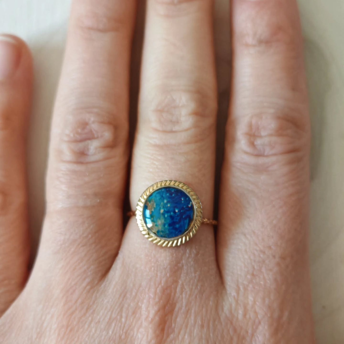 Bague dôme turquoise