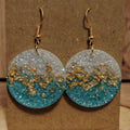 Disques turquoise et coulée d'or