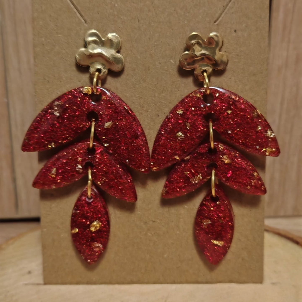 Feuillages rouge pailleté