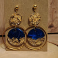 Vibrantes — bleu roi et feuilles d'or